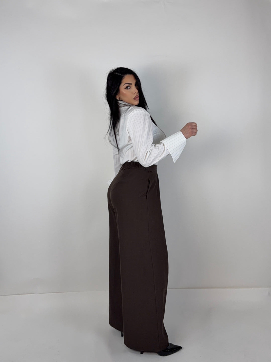 Pantaloni a palazzo con pench “Paris”