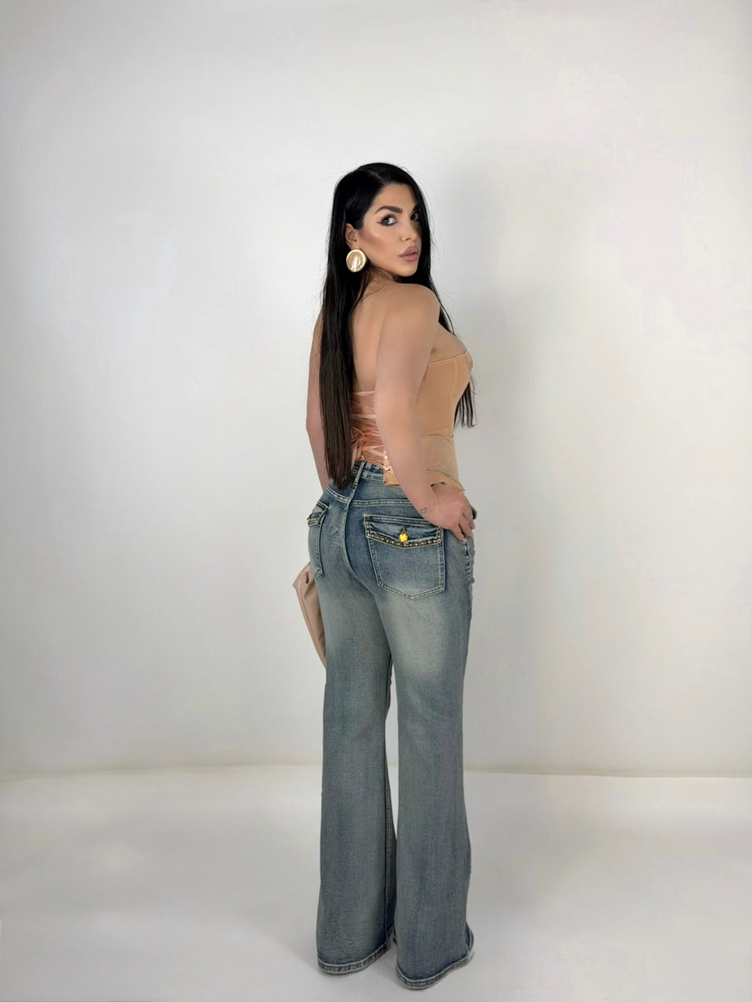 Jeans a zampa elastico “Milly”