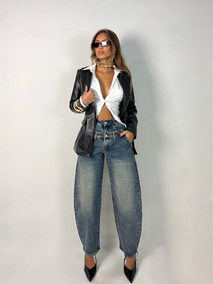 Jeans balloon con doppia chiusura “City”
