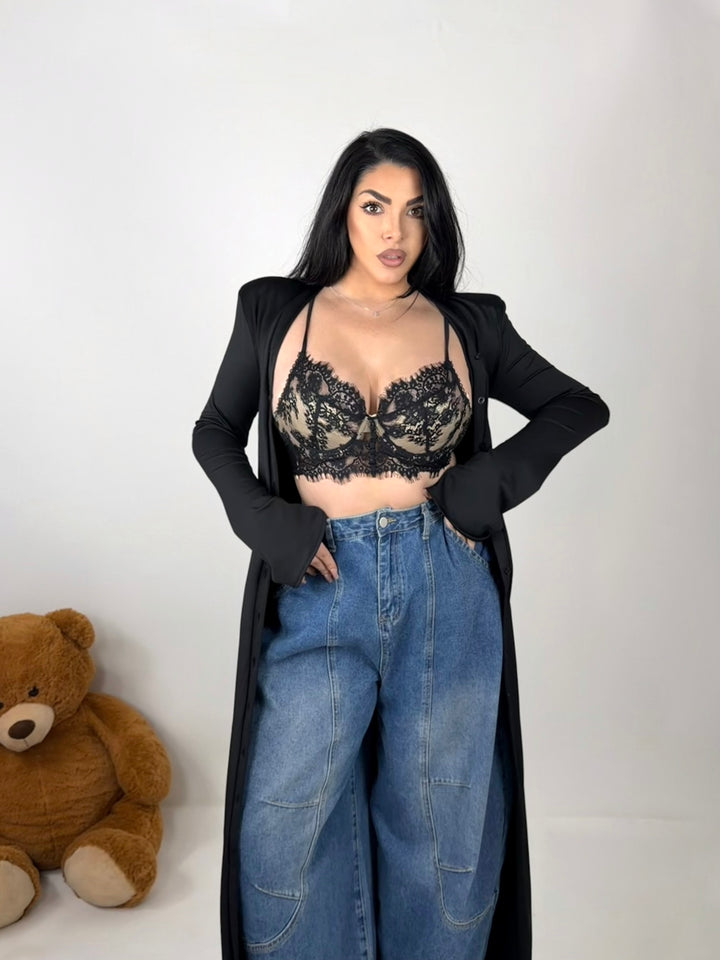 Crop top in pizzo “Belle”