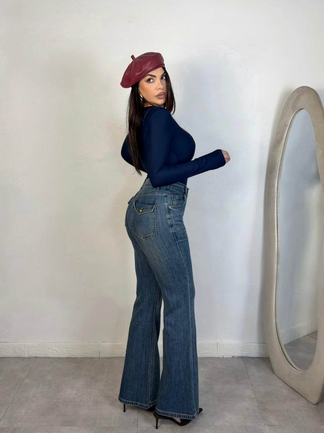 Jeans a zampa elastico “Parisian”