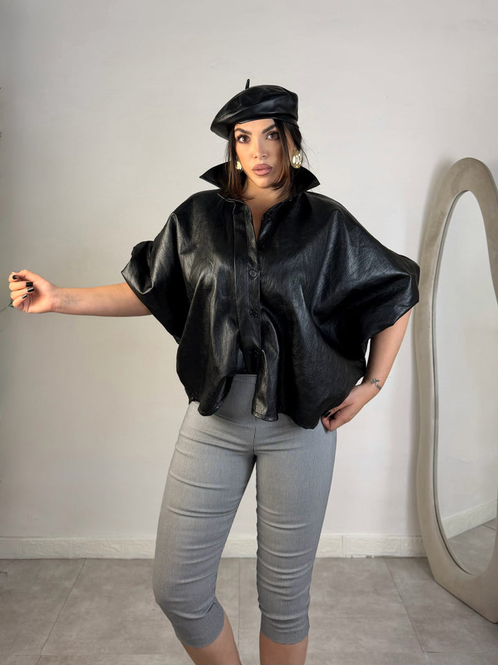 Maxi camicia in eco pelle “Retrò”