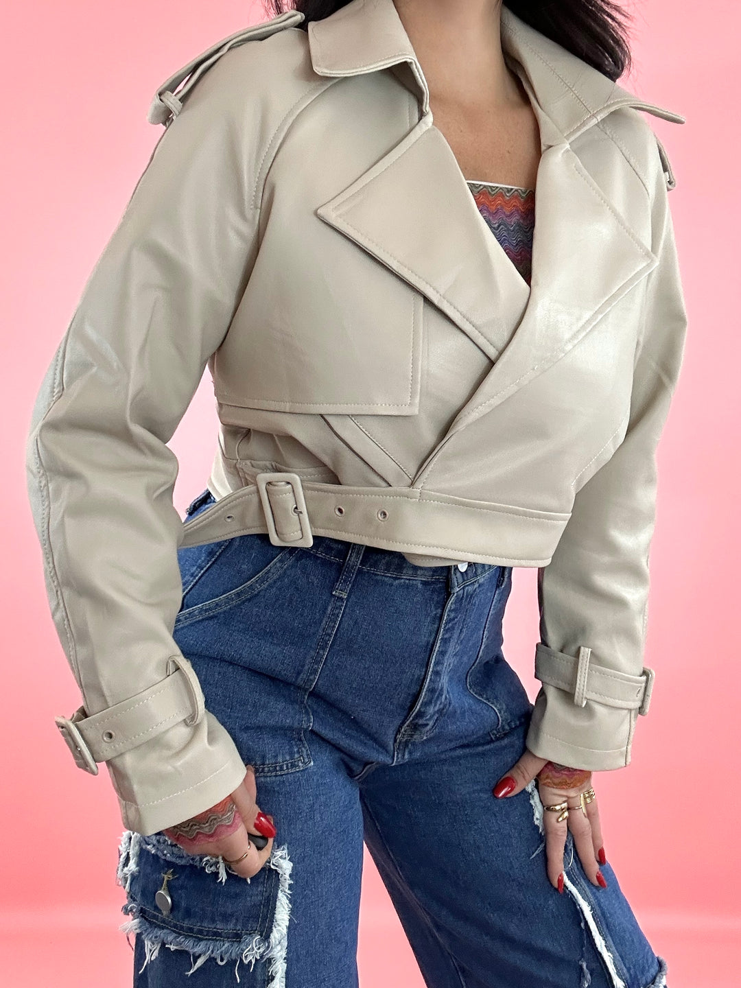 Chaqueta oversize de ecopiel "Silvia"