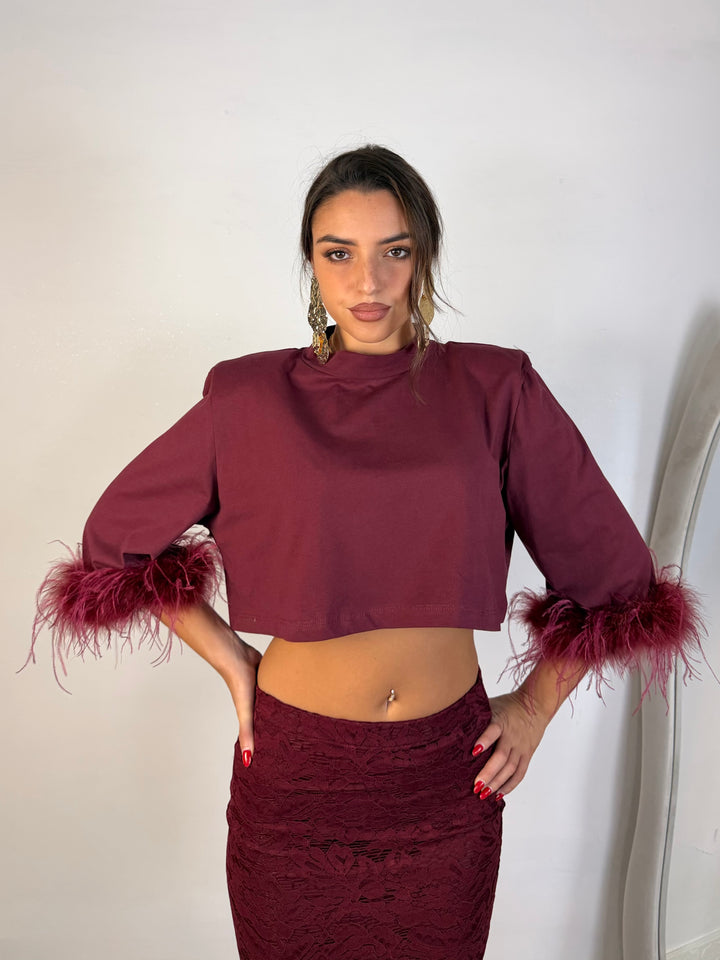 Maglia con piume JUSTWEST “Belle”