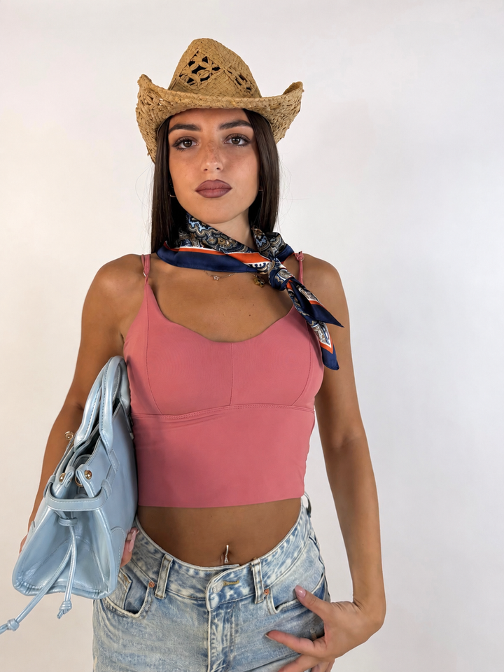Crop top modellante con coppe