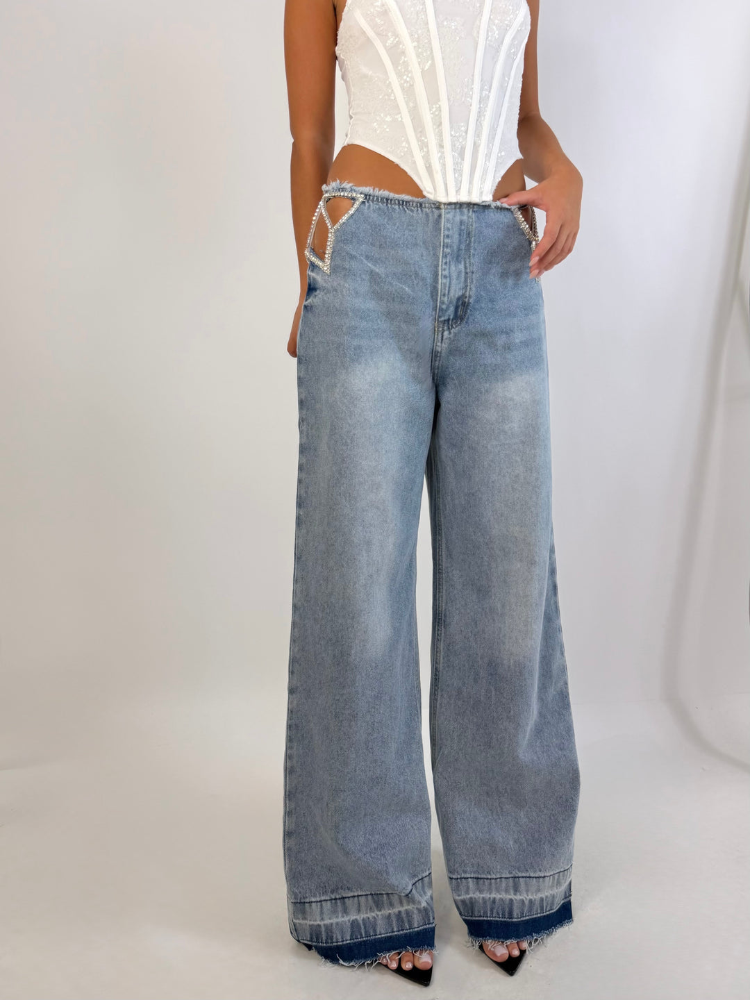 Jeans a palazzo “Crystal”
