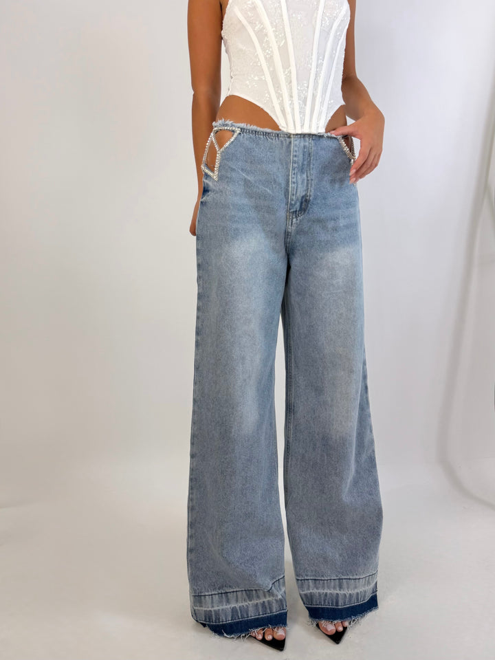 Jeans a palazzo “Crystal”
