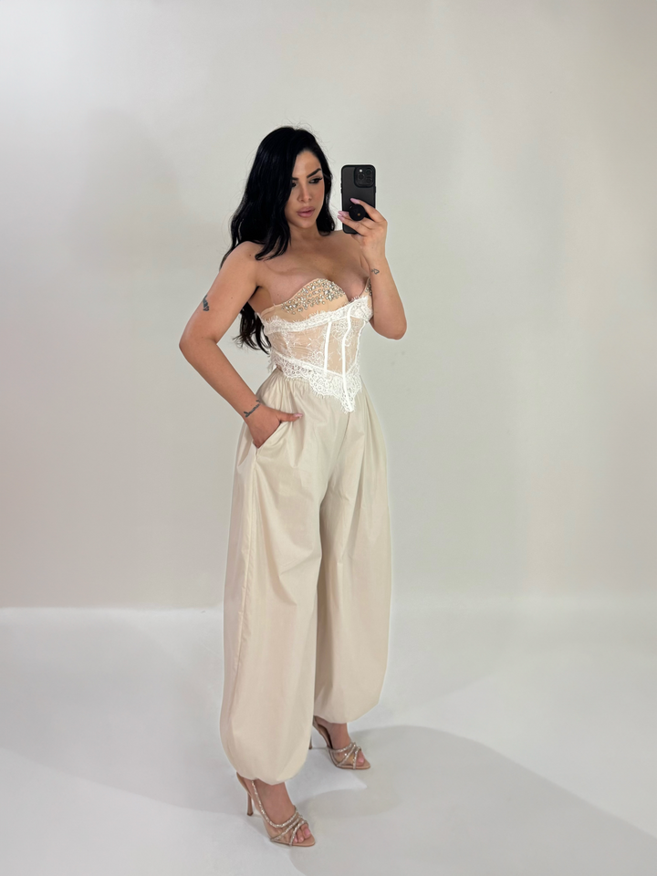 Pantaloni in cotone balloon “Daphne”