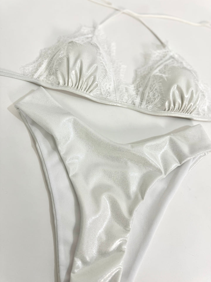 Costume in satin con pizzo “Sirena”