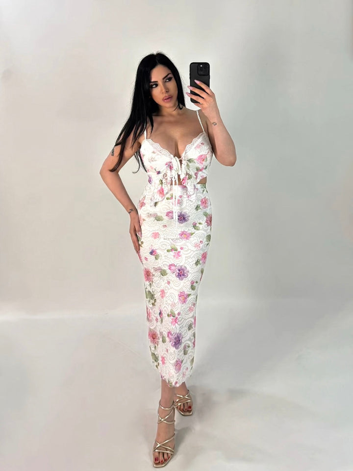Coordinato in pizzo top e gonne “Luisa”