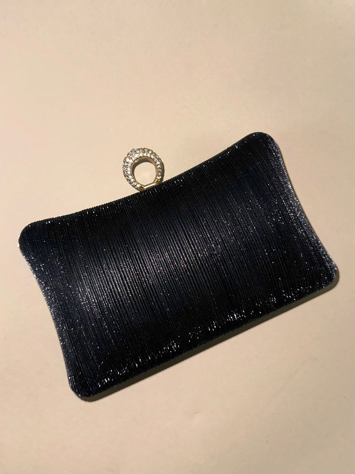 Borsa clutch anello con cristalli “Unique”