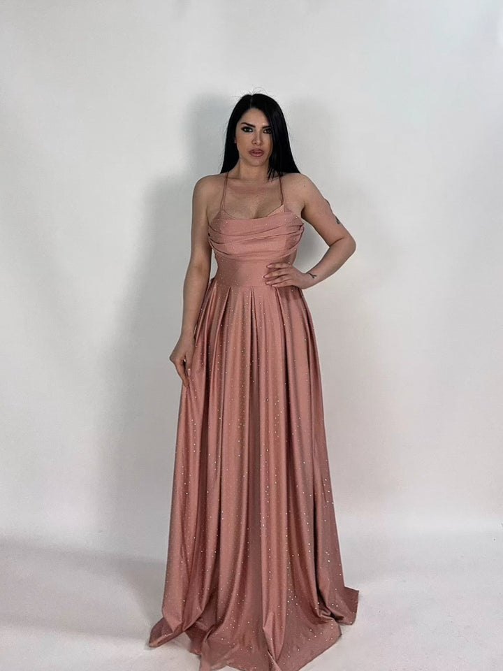 Abito con strass e scollo dietro “Ilenia”