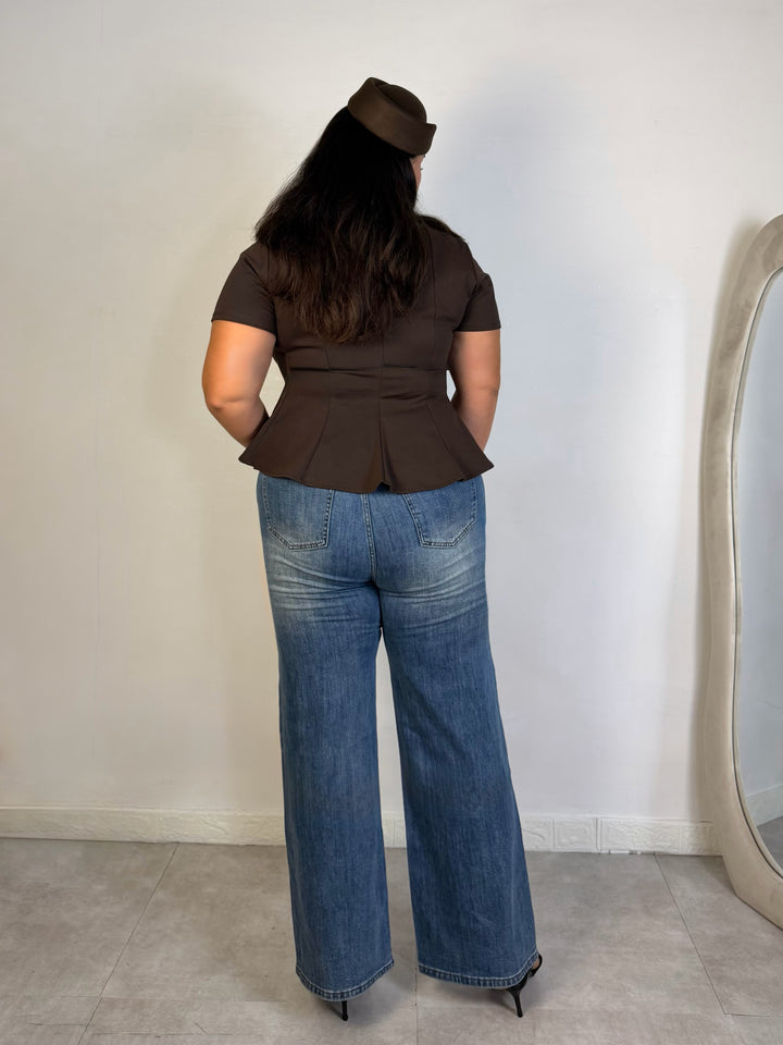 Jeans wide leg elastico “Amina”