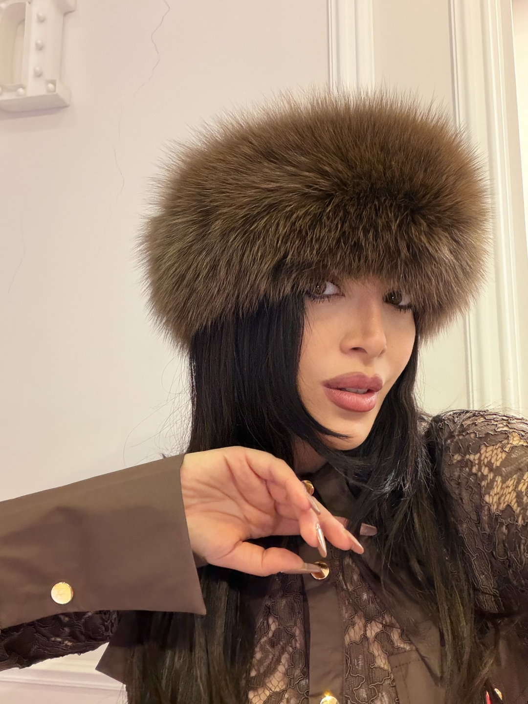 Fascia per capelli in vera pelliccia di volpe 02