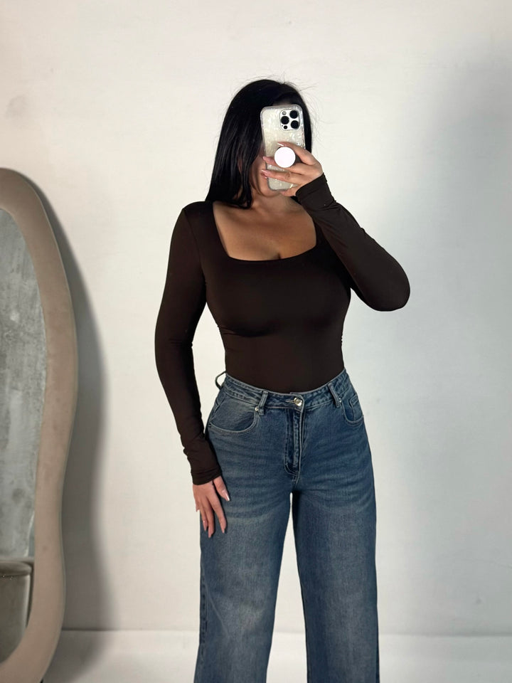 Body con scollo quadrato “Flavia”