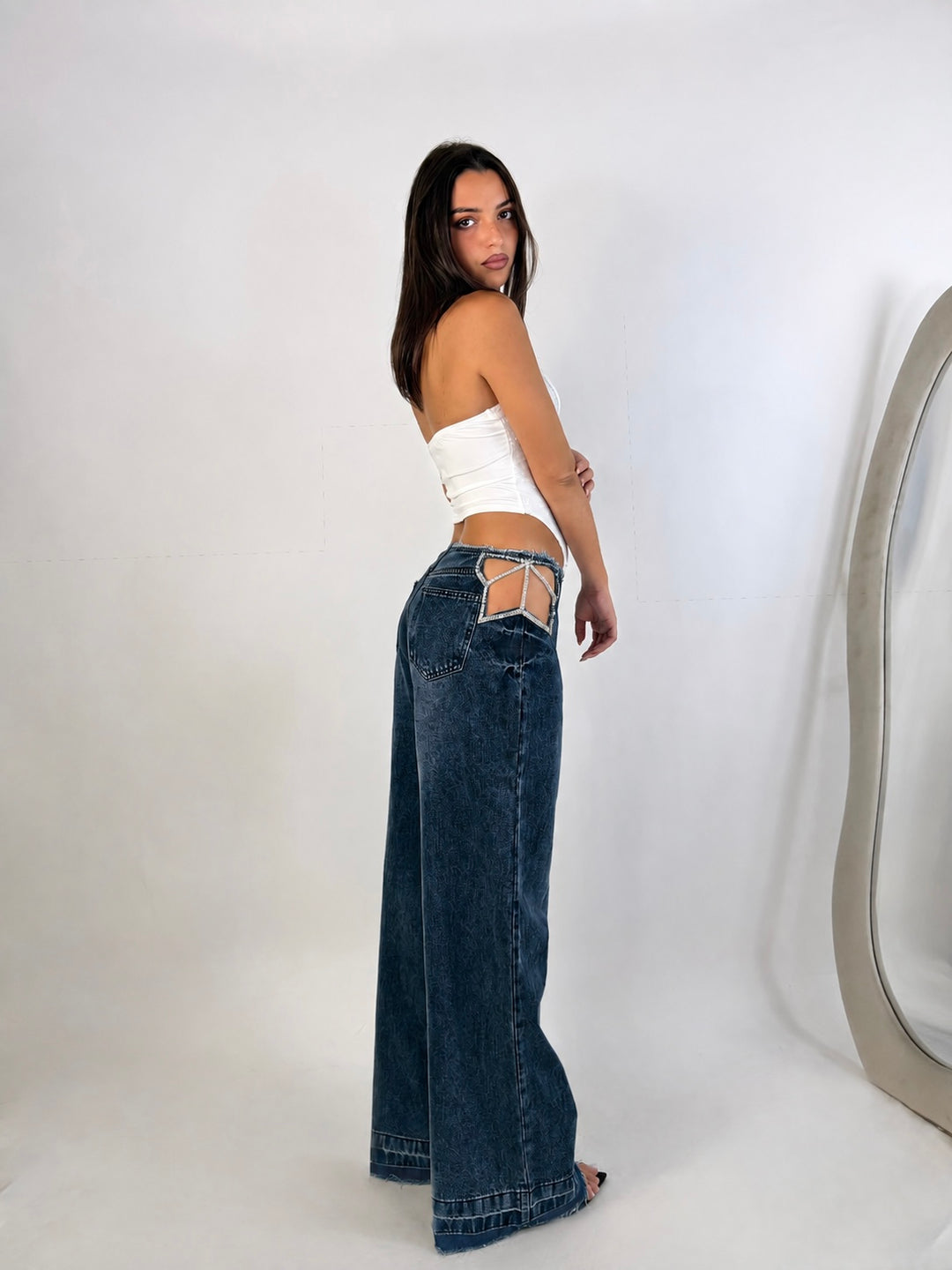 Jeans a palazzo “Crystal”