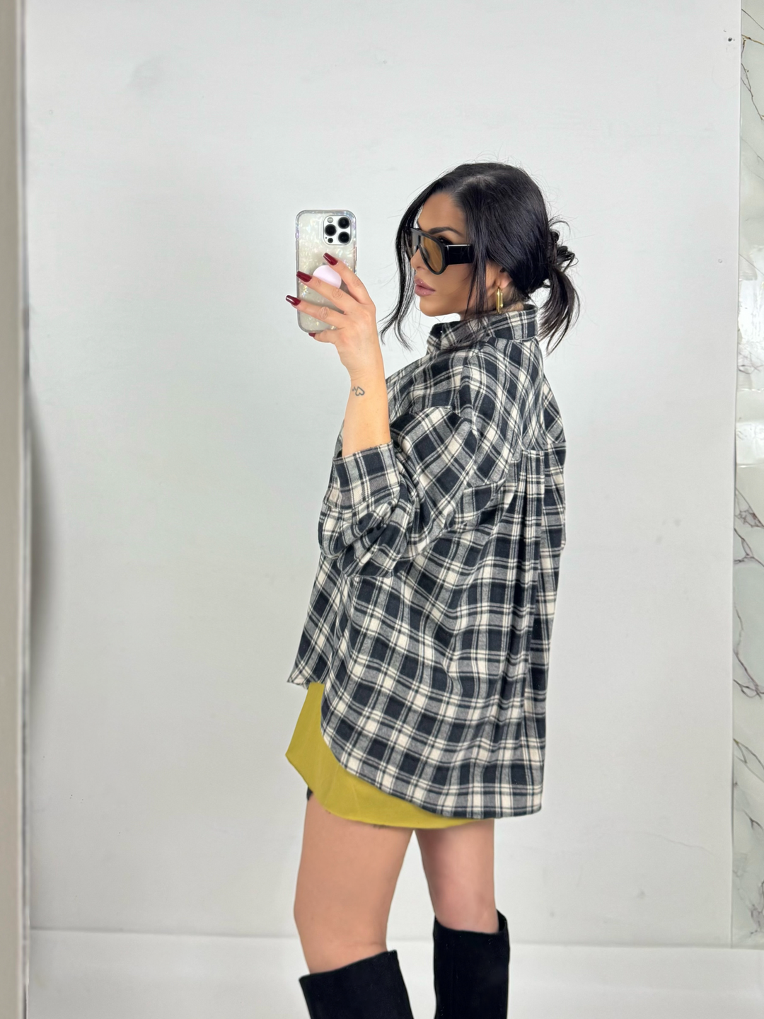 Camicia in flanella con spalline imbottite “Sarah”