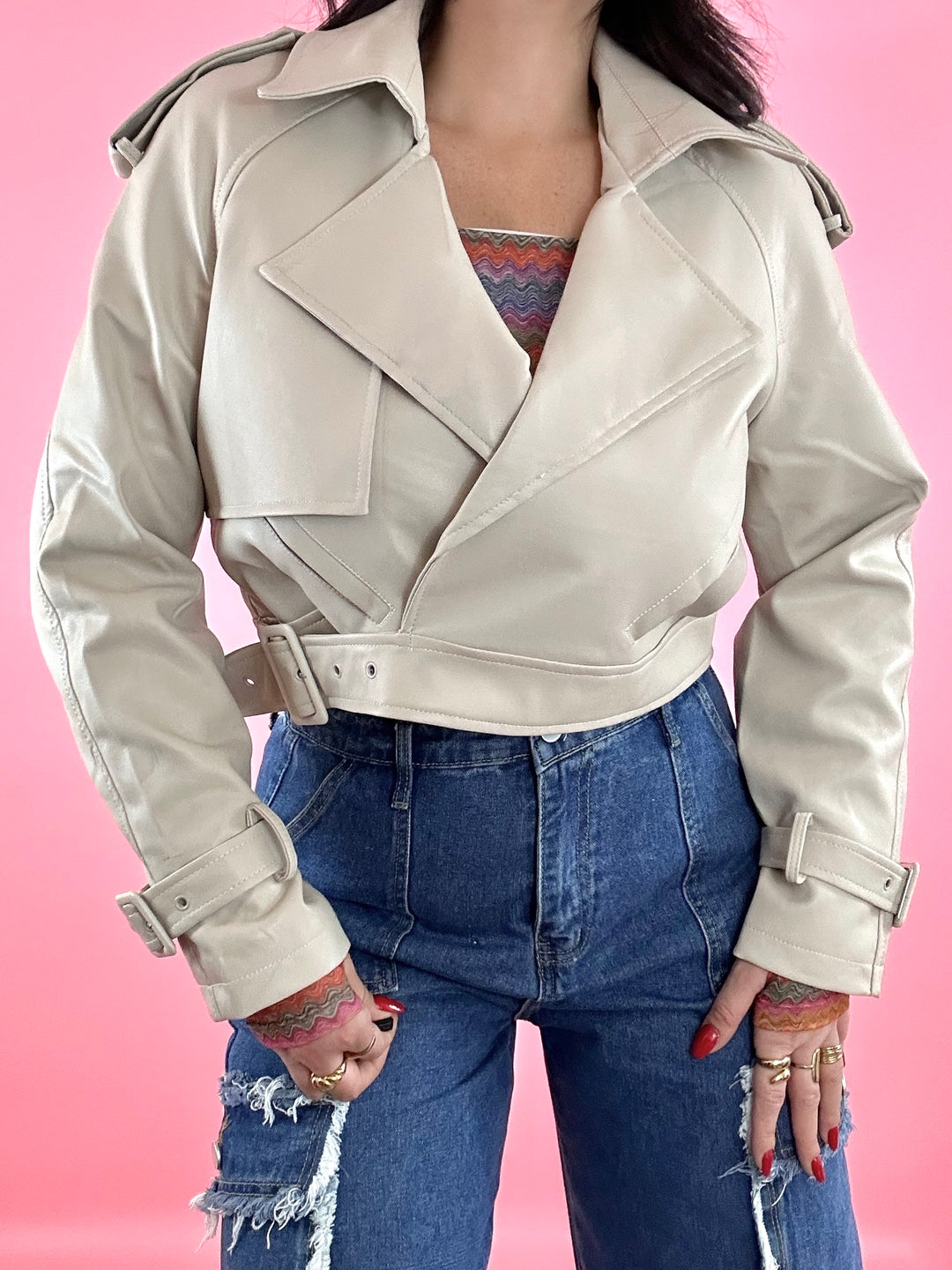 Chaqueta oversize de ecopiel "Silvia"