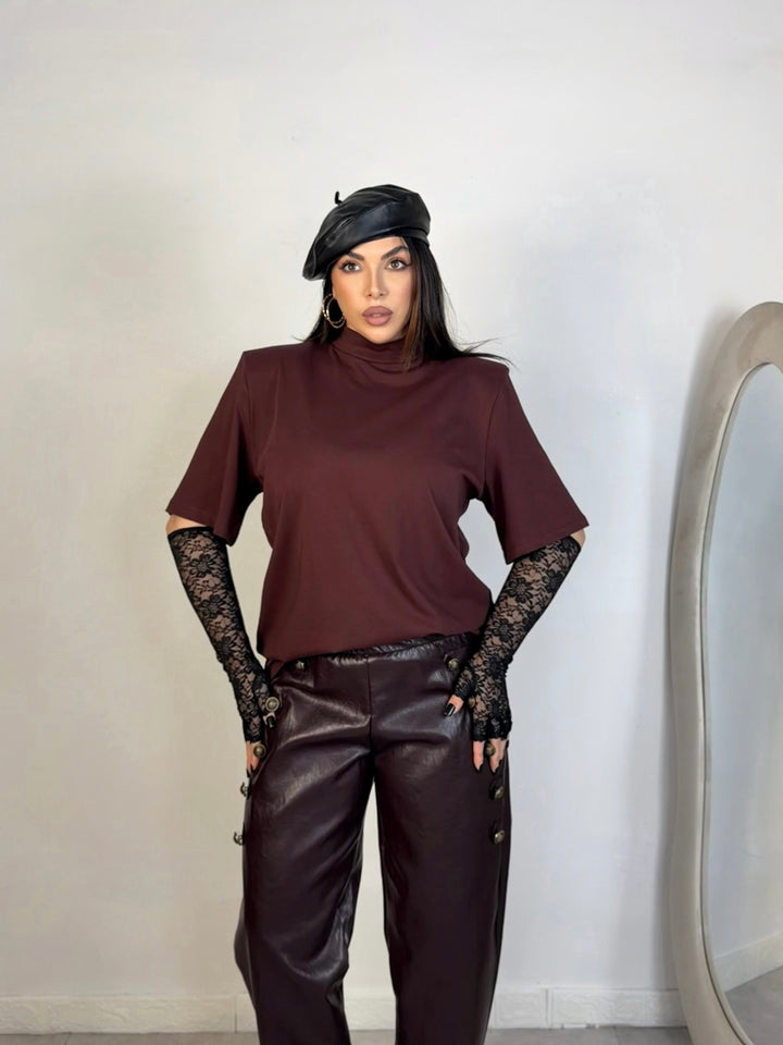 T shirt con spalline oversize JUSTWEST