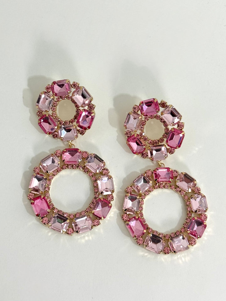 Orecchini pietre rosa
