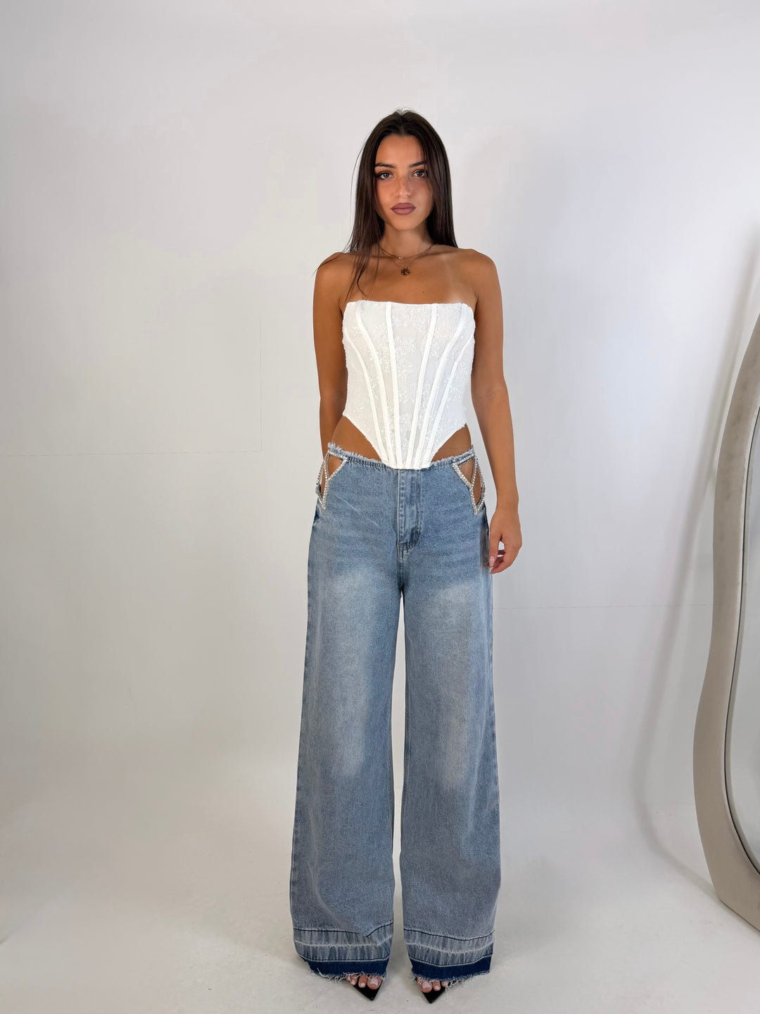 Jeans a palazzo “Crystal”