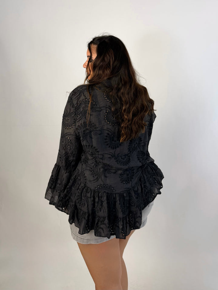 Camicia in pizzo sangallo “Raja”
