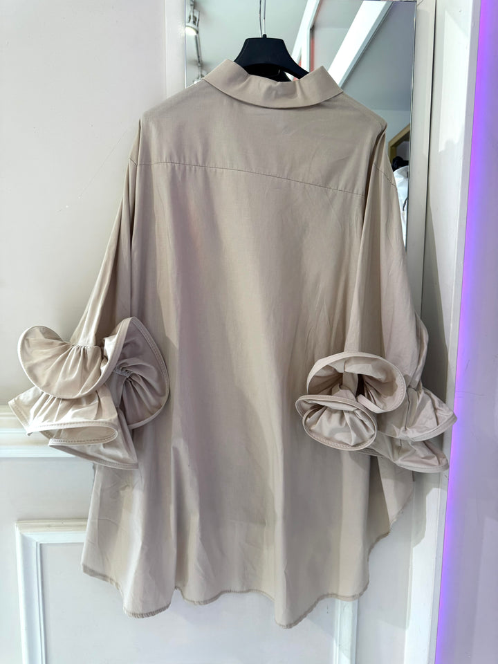 Camicia in cotone con rouche “Monica”