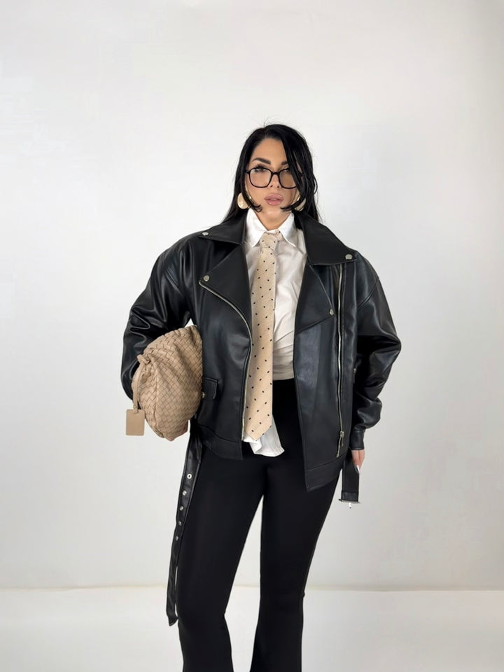 Giubbotto chiodo in eco pelle “Prime”