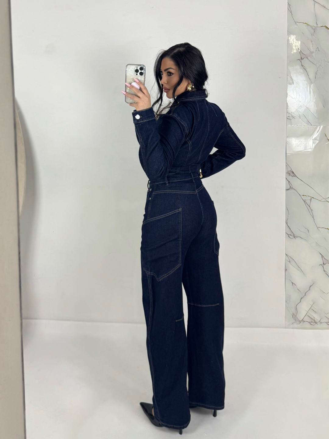 Coordinato camicia e jeans balloon “Brianna”