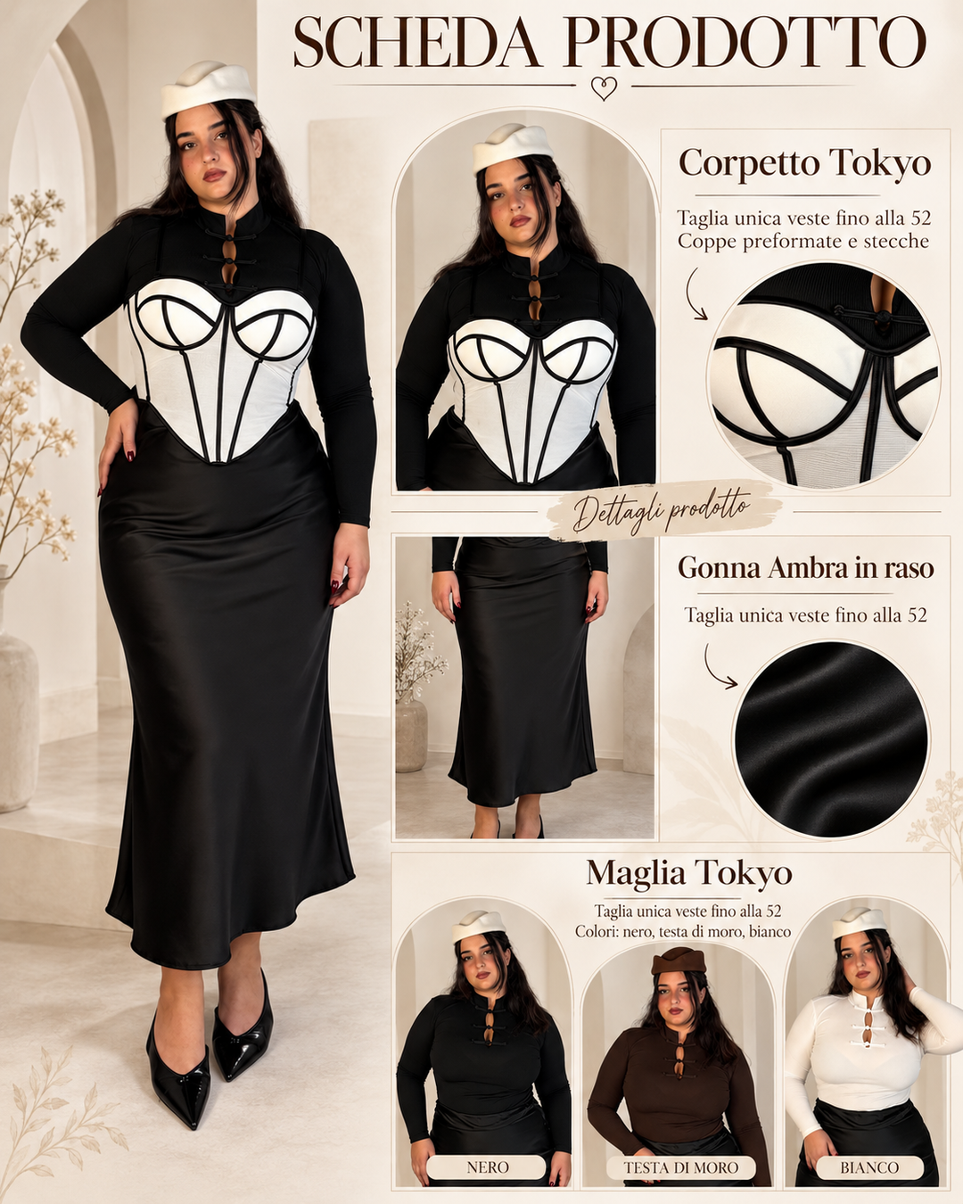 Corpetto steccato con coppe “Tokyo”