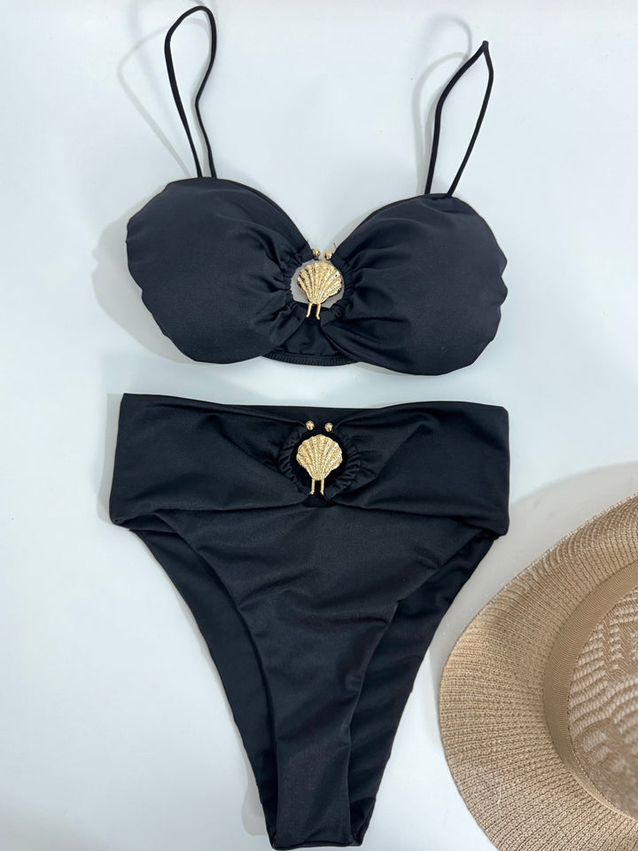 Costume a due pezzi vita alta “Conchiglia”