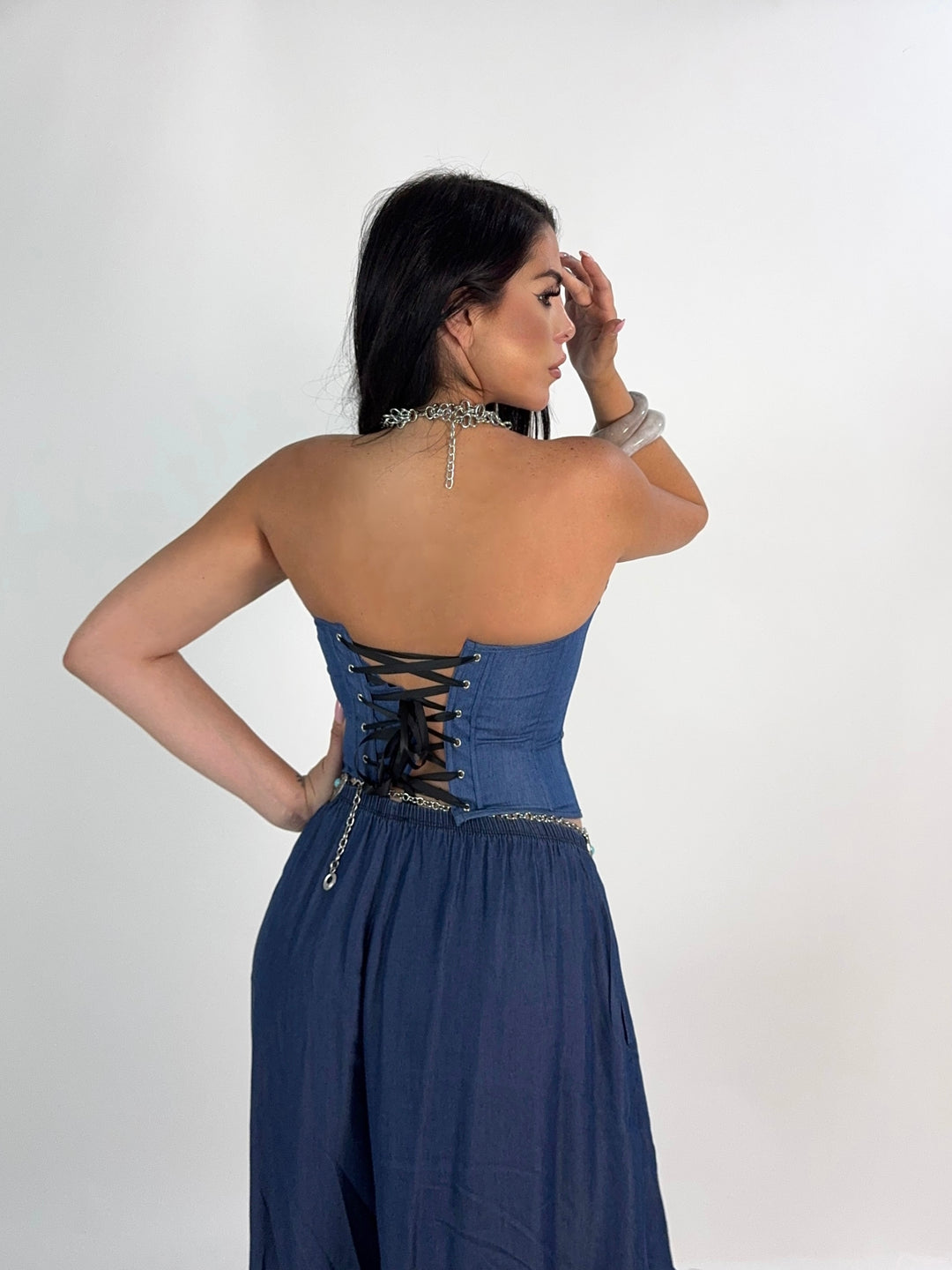 Corpetto steccato “Denim”