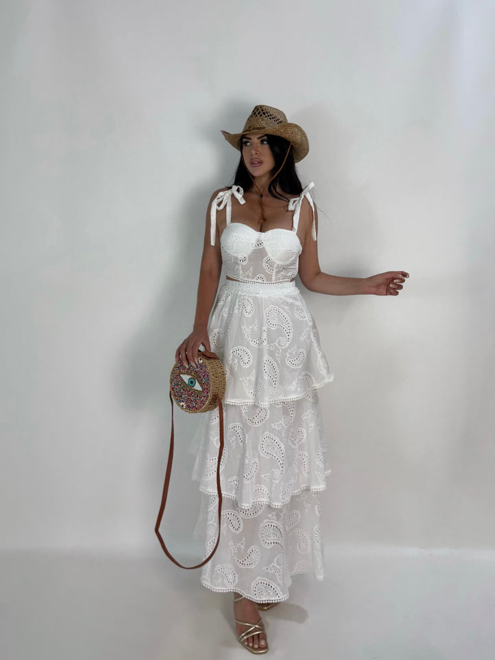 Coordinato in pizzo sangallo “Capri”
