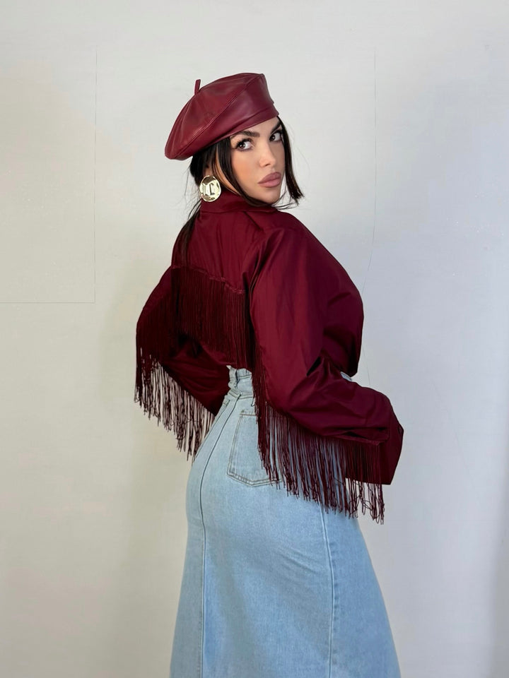 Camicia oversize con frange “Marielle”