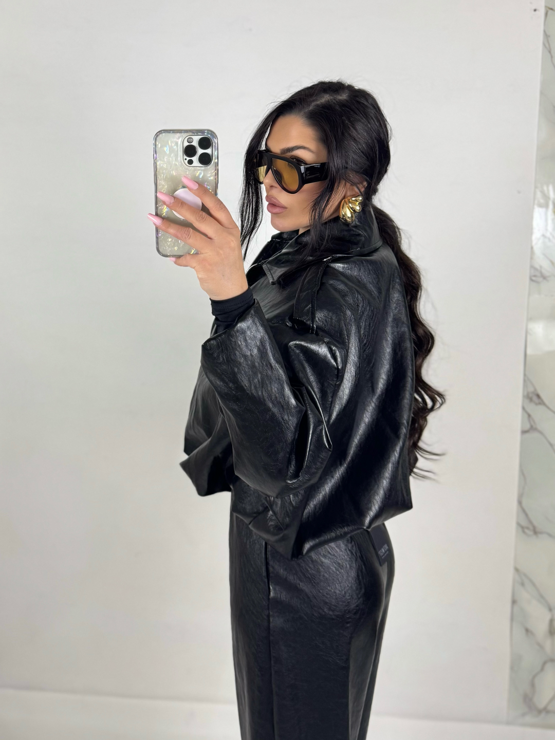 Giubbotto in eco pelle “Carattere”