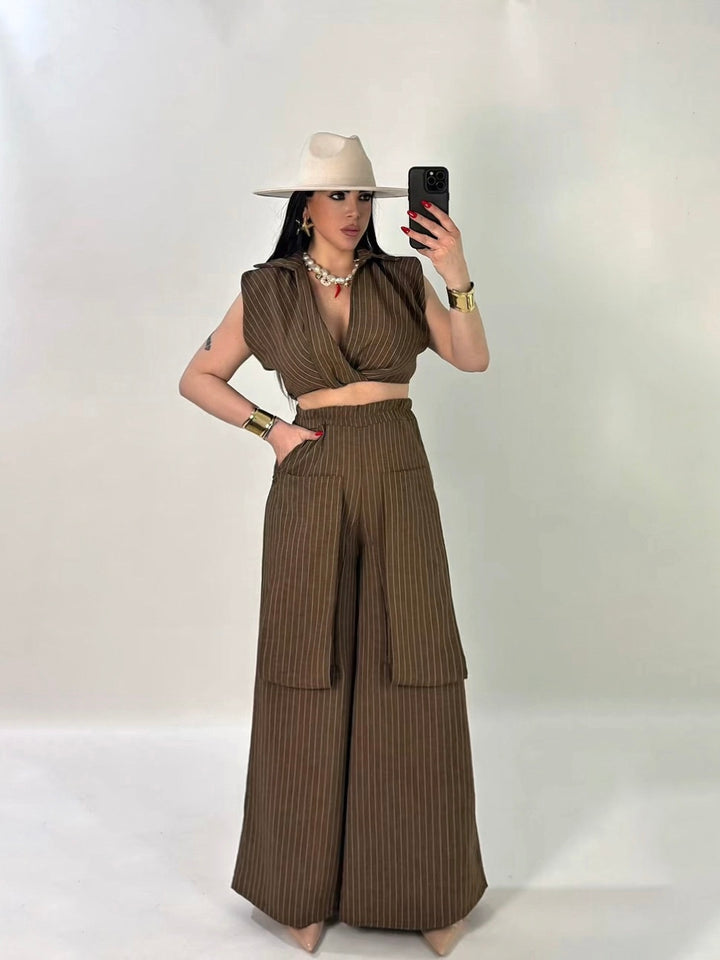 Coordinato effetto lino “Pinstripe”