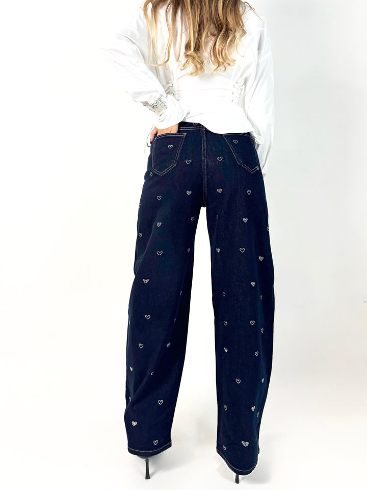 Jeans balloon con cuori “Heart”