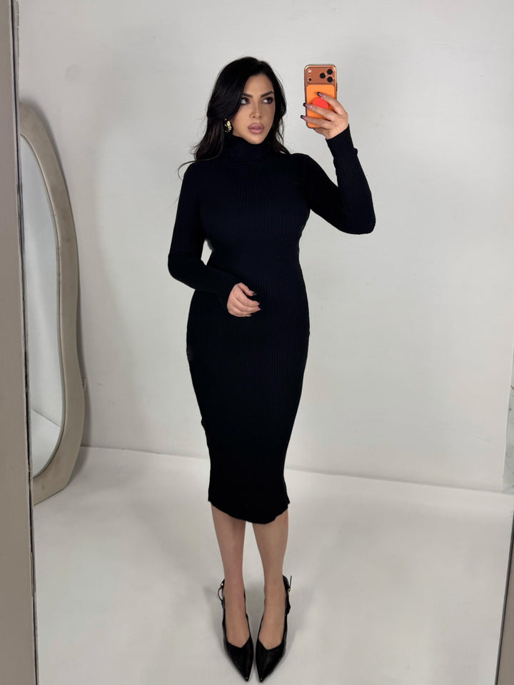 Abito a costine in lana rasata “Simply”