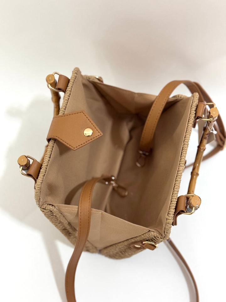 Borsa rigida in rafia “Sasha”