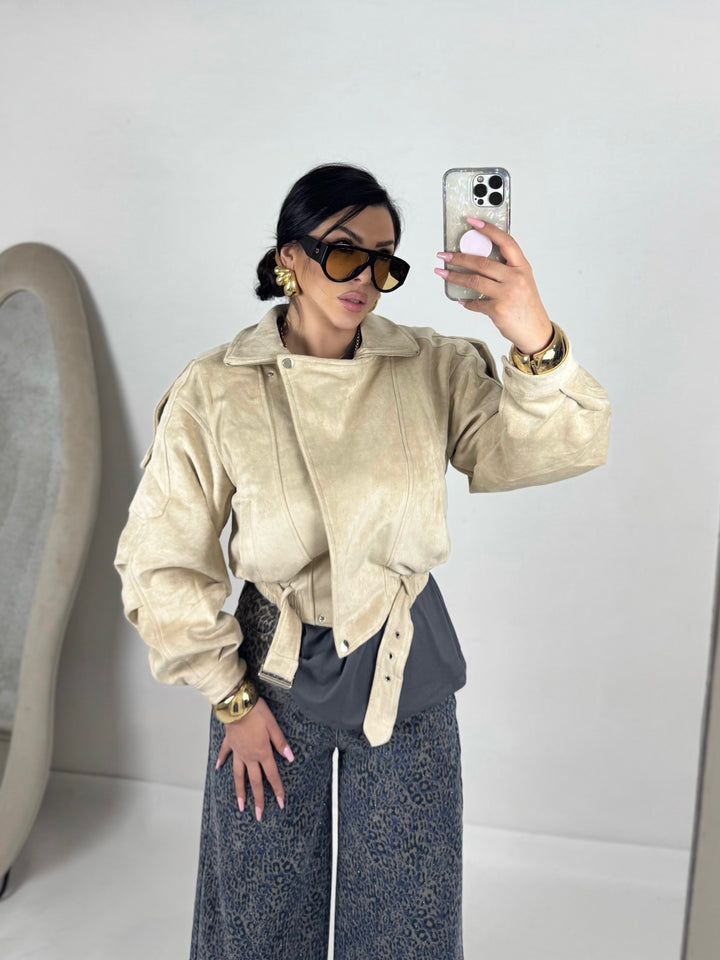 Giubbotto chiodo scamosciato “Josephine”