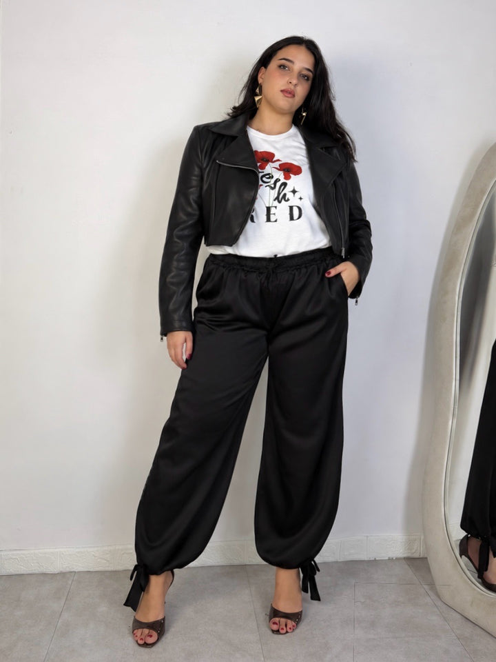 Pantaloni in raso “Roxane”