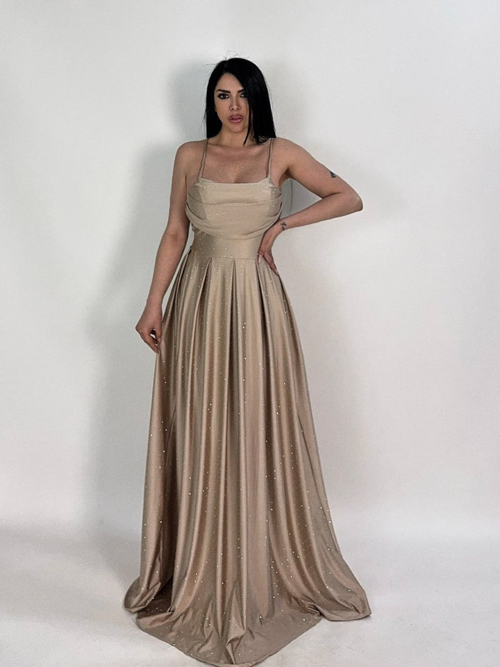 Abito con strass e scollo dietro “Ilenia”