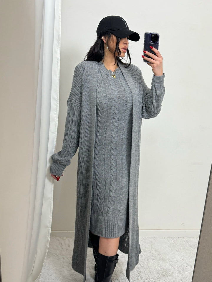 Cárdigan y vestido de lana “Miriam” coordinados