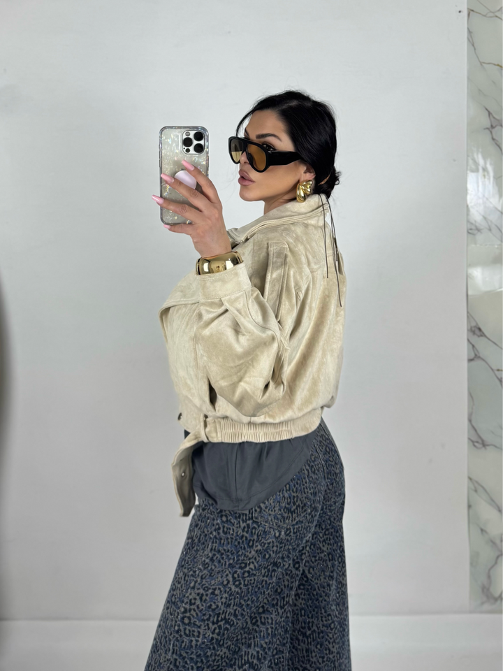 Giubbotto chiodo scamosciato “Josephine”