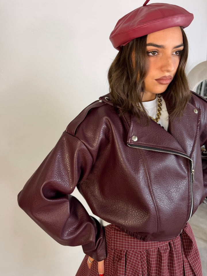 Giubbotto bomber chiodo in eco pelle