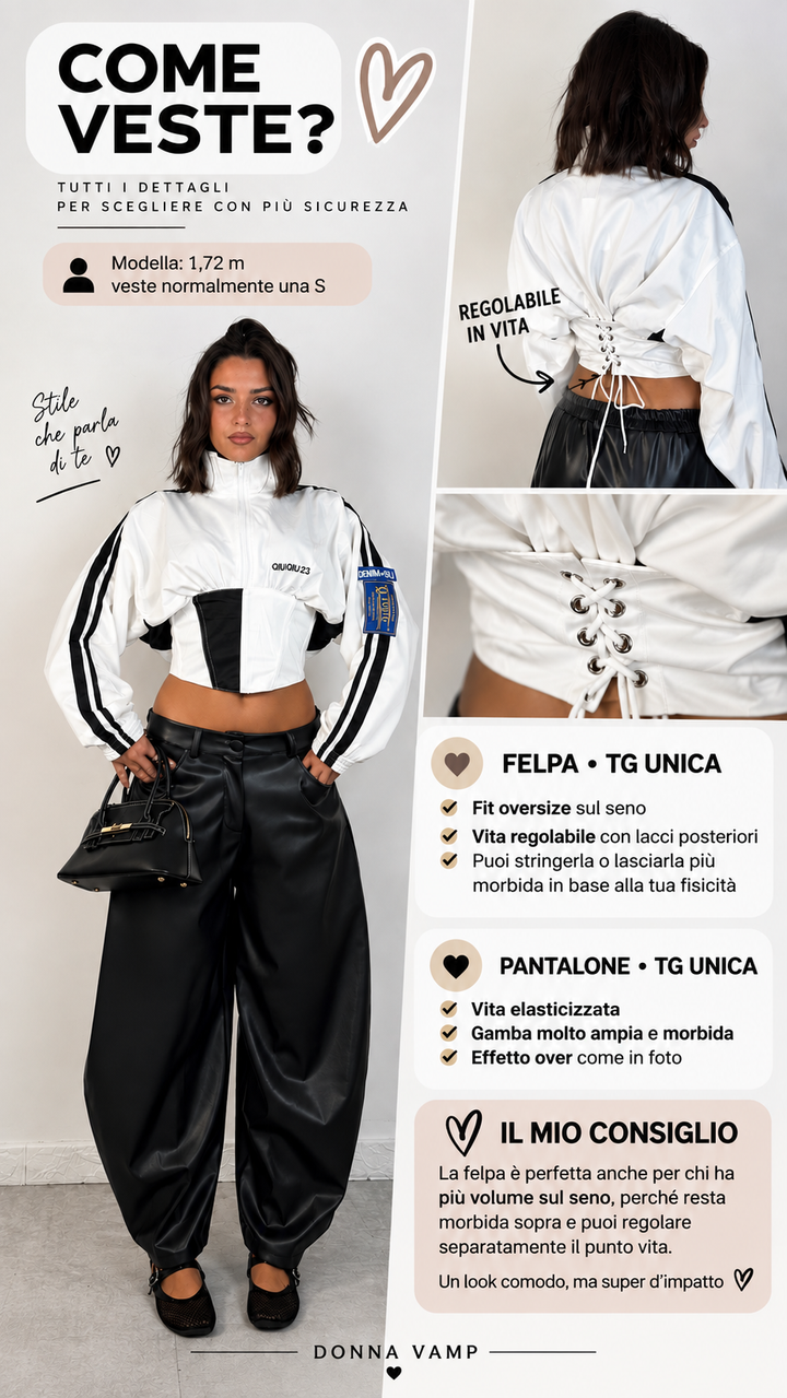 Pantaloni balloon in eco pelle “Addes”