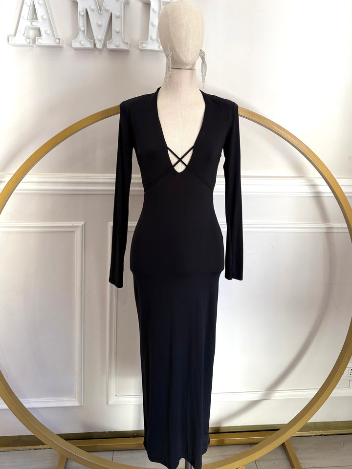 Abito lungo con maniche a guanto “Fatal”