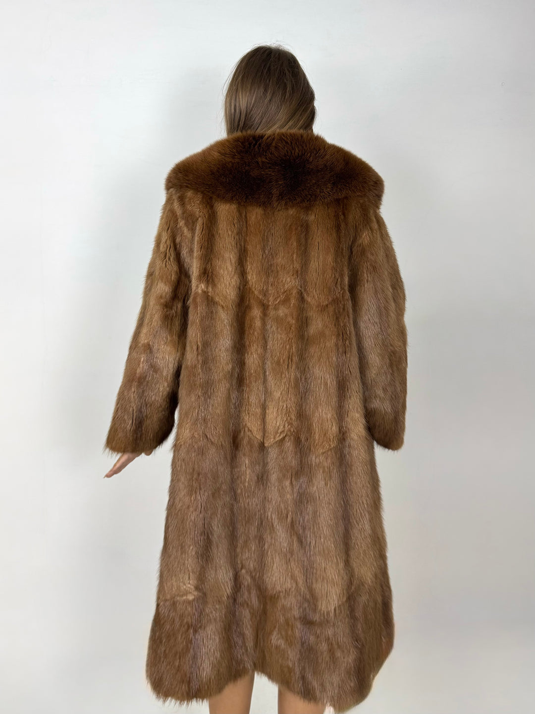 Pelliccia in visone con collo in volpe Vintage 56