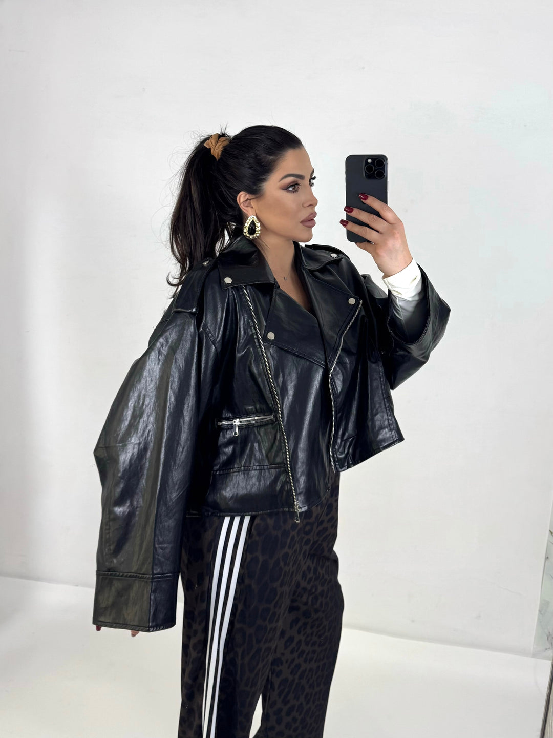 Giubbotto chiodo oversize in eco pelle “Urban”