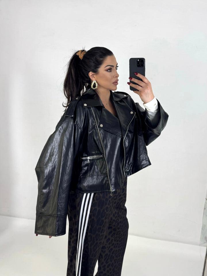 Giubbotto chiodo oversize in eco pelle “Urban”